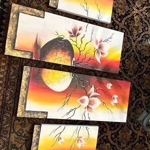 Art Class Sunset Blossom Painting - Red, Yellow, Pink